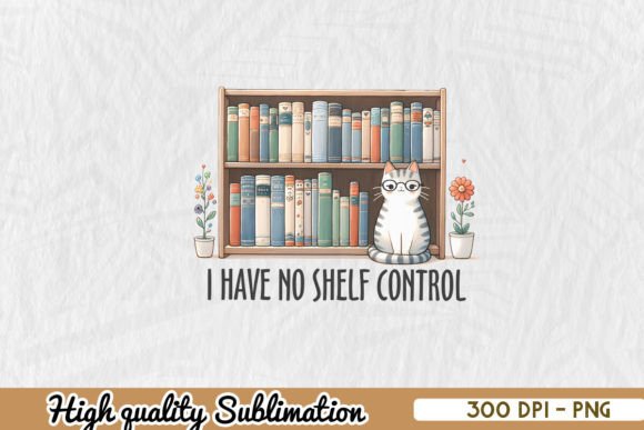Cat and Books Mental Health PNG