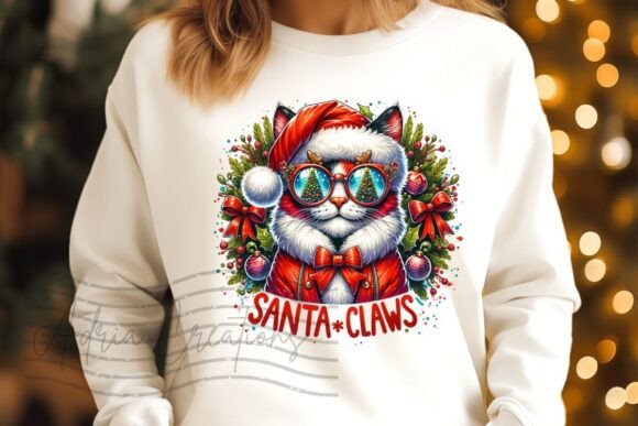 Cat Santa Claws Christmas Clipart PNG Review