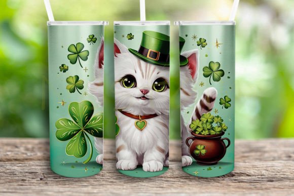 Cat St Patricks Day Tumbler Wrap Design Review