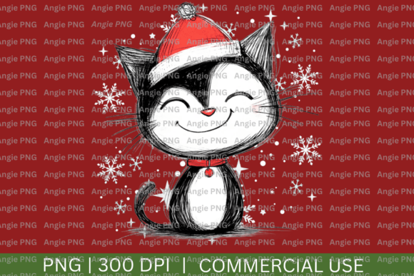 Christmas Cat PNG Clipart Review for Embroidery Projects