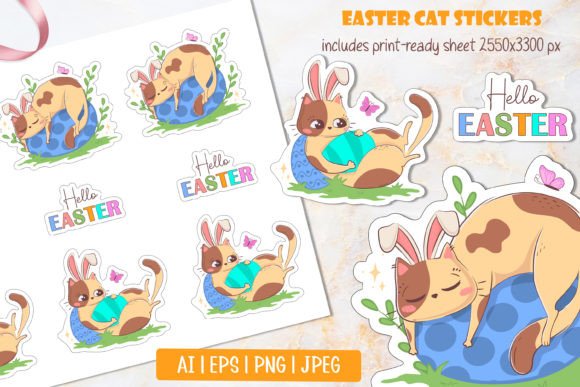 Cute Cat with Bunny Ears Easter Design Review