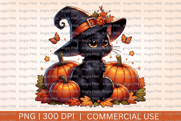 Fall Halloween Black Cat PNG Clipart Review