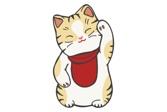 Maneki Neko Icon for Embroidery Projects