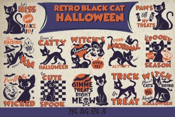 Retro Black Cat Halloween Bundle Review