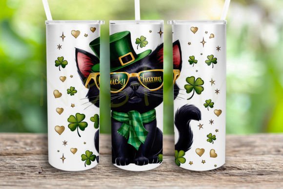 St Patricks Day Cat Tumbler Wrap PNG Review