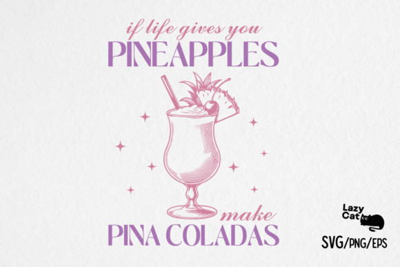 Summer Pina Colada Cocktail SVG PNG Review