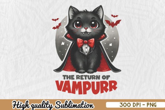 The Return of Vampurr Halloween Cat PNG