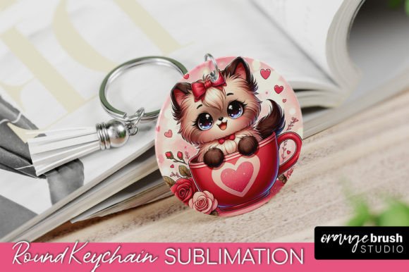 Valentine Cat Sublimation Round Keychain Review