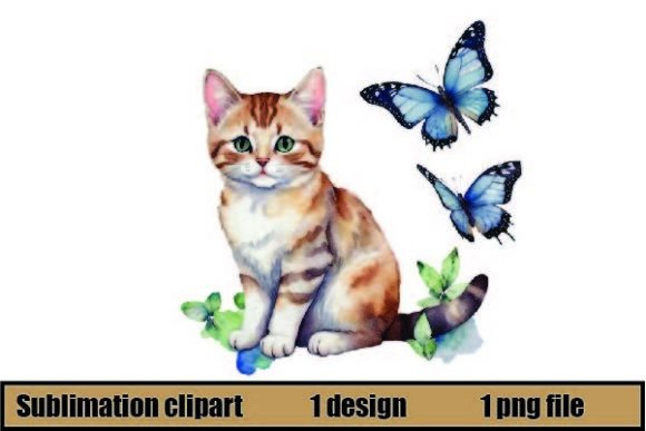 Watercolor Cute Cat Clipart PNG Review