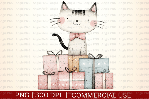 Whimsical Christmas Cat PNG Review