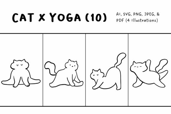 Yoga Cat Illustrations Set 10 Review