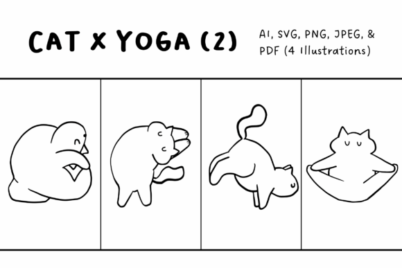 Yoga Cat Illustrations Set 2 Review