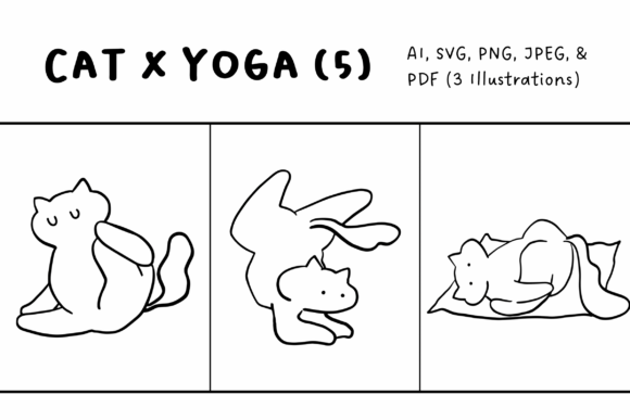 Yoga Cat Illustrations Set 5 Review
