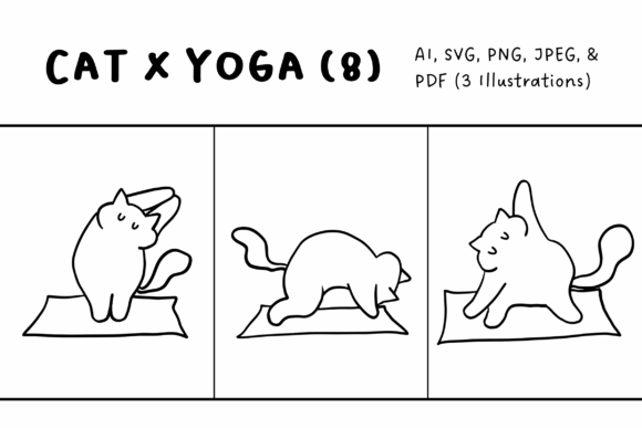 Yoga Cat Illustrations Set 8 Review